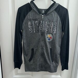 NFL Team Pittsburgh Steelers Apparel Gray zip Up Hoodie